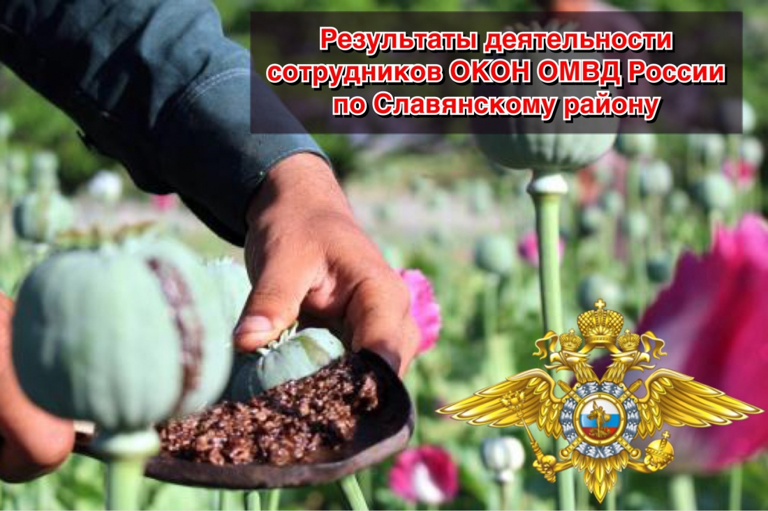 Результаты деятельности  отдела по контролю  за оборотом наркотиков ОМВД России по Славянскому району