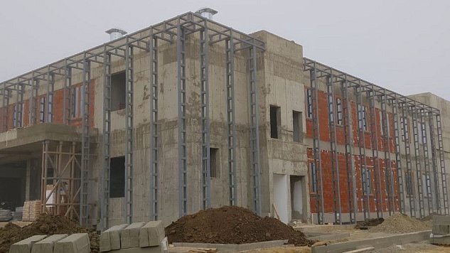 Ход строительства зала бокса в Славянске-на-Кубани